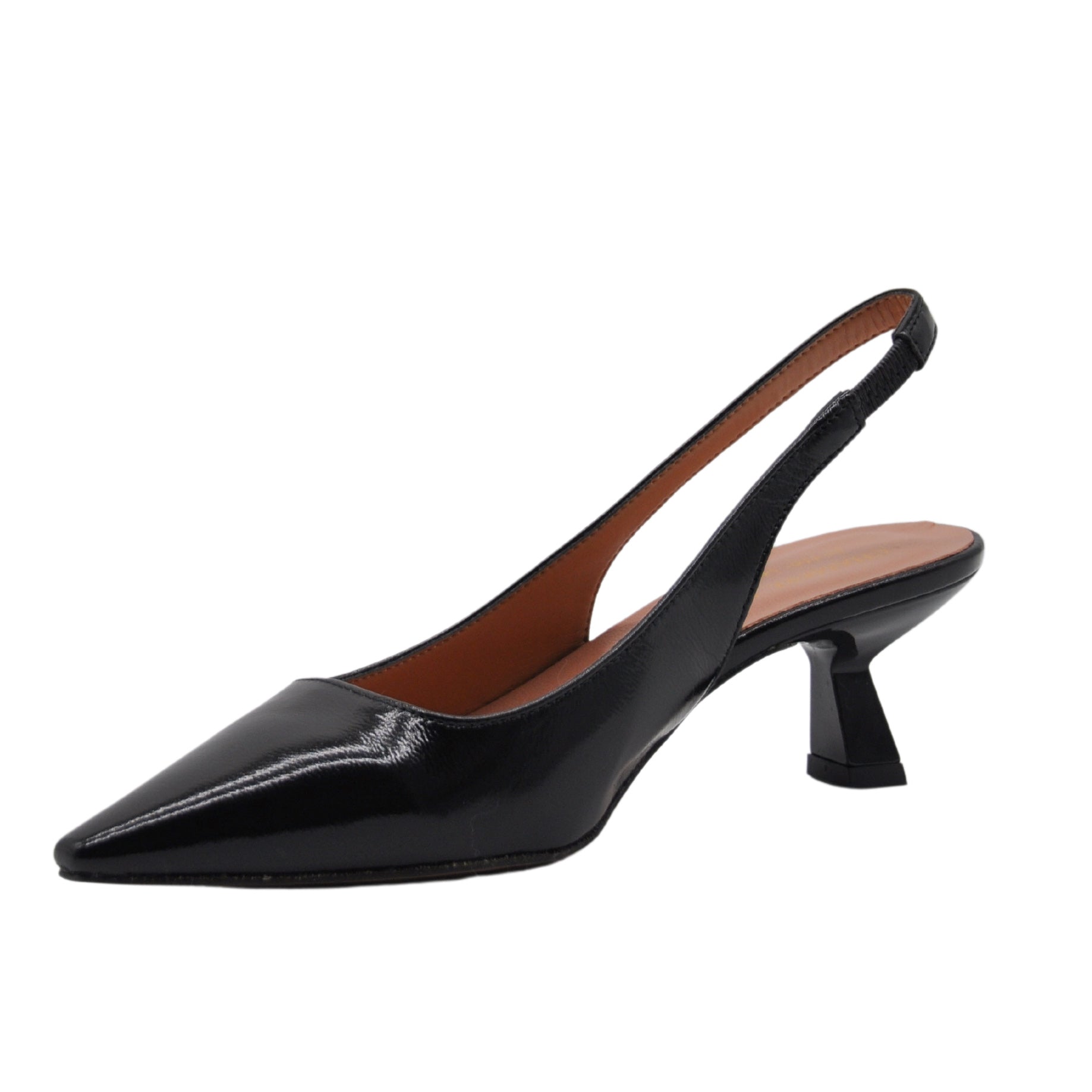 Slingback in nappa laccata