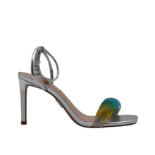 Sandalo con fascia strass multicolor in vetro