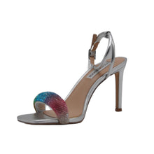 Sandalo con fascia strass multicolor in vetro