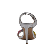 Sandalo con fascia strass multicolor in vetro