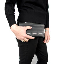 portafoglio in vera pelle nero