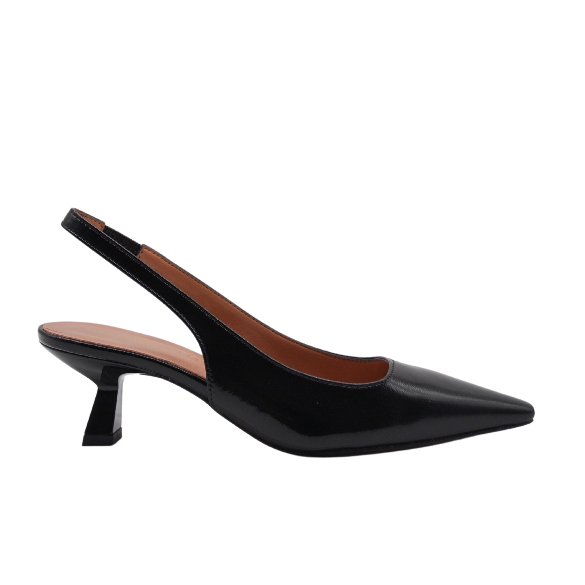 Slingback in nappa laccata